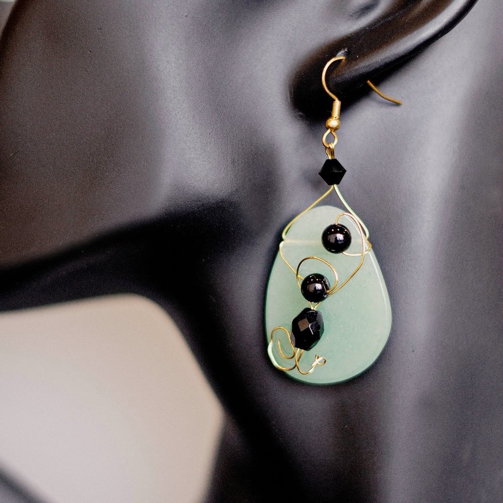 Aventurine, Meet Onyx Handmade Earrings!